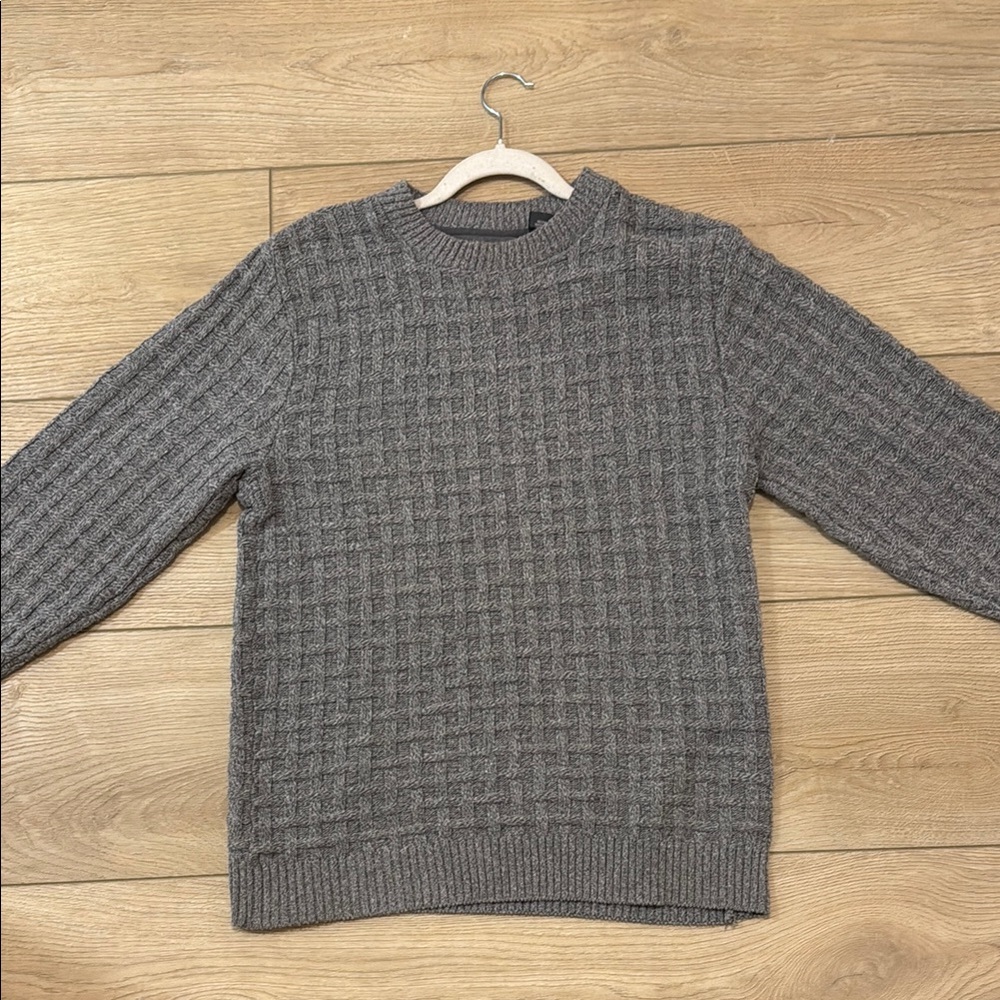 Vintage Oscar De La Renta Gray Pullover Sweater Crew Neck Cotton Blend Men